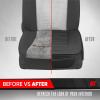 imageMotor Trend Seat Covers for Cars Trucks SUV Faux Leather Full Set Black Padded Car Seat Covers with Storage Pockets Premium Interior Car Seat CoverBlack