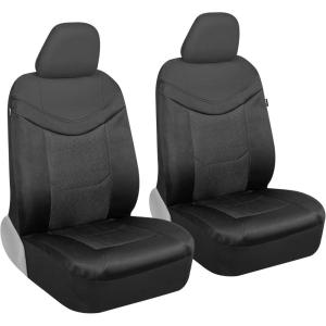 imageMotor Trend Premium LuxeSport Blue Car Seat Covers for Front Seats 2 Pack  Automotive Seat Protectors with Comfortable Mesh Back ampamp Faux Leather Headrest Interior Covers for Car Truck Van SUVCharcoal Gray