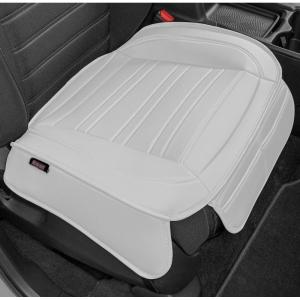imageMotor Trend Seat Covers for Cars Trucks SUV Faux Leather 2Pack Blue Padded Car Seat Covers with Storage Pockets Premium Interior Car Seat CoverWhite