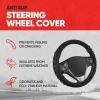 imageMotor Trend FlexGrip Red Steering Wheel Cover for Cars  Standard 15 inch Car Steering Wheel Cover Red and Black Steering Wheel Protector for Auto Truck Van SUVCharcoal Gray Grip