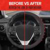 imageMotor Trend FlexGrip Red Steering Wheel Cover for Cars  Standard 15 inch Car Steering Wheel Cover Red and Black Steering Wheel Protector for Auto Truck Van SUVRed Grip
