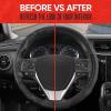imageMotor Trend GripDrive Carbon Fiber Steering Wheel Cover NonSlip Sporty Racing Faux Leather Ergonomic Comfortable Handle Steering Wheel Cover for Cars Trucks Vans SUV  Fits Standard 15 Inch  BeigeBlack GripDrive