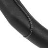 imageMotor Trend GripDrive Faux Black Leather Steering Wheel Cover for Car Truck Van SUV Small 14 inch Size Solid Black Stitched Car Steering Wheel Cover Vehicle ampamp Auto AccessoriesBlack  Gray Accent Stitching
