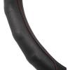 imageMotor Trend GripDrive Faux Black Leather Steering Wheel Cover for Car Truck Van SUV Small 14 inch Size Solid Black Stitched Car Steering Wheel Cover Vehicle ampamp Auto AccessoriesBlack  Red Accent Stitching