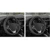 imageMotor Trend GripDrive Faux Black Leather Steering Wheel Cover for Car Truck Van SUV Small 14 inch Size Solid Black Stitched Car Steering Wheel Cover Vehicle ampamp Auto AccessoriesBlack  Gray Accent Stitching