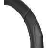 imageMotor Trend GripDrive Faux Black Leather Steering Wheel Cover for Car Truck Van SUV Small 14 inch Size Solid Black Stitched Car Steering Wheel Cover Vehicle ampamp Auto AccessoriesBlack  Gray Accent Stitching