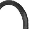 imageMotor Trend GripDrive Faux Black Leather Steering Wheel Cover for Car Truck Van SUV Small 14 inch Size Solid Black Stitched Car Steering Wheel Cover Vehicle ampamp Auto AccessoriesBlack  Gray Accent Stitching