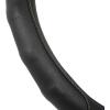 imageMotor Trend GripDrive Faux Black Leather Steering Wheel Cover for Car Truck Van SUV Small 14 inch Size Solid Black Stitched Car Steering Wheel Cover Vehicle ampamp Auto AccessoriesBlack  Beige Accent Stitching