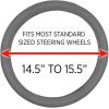 imageMotor Trend Perforated Microfiber Leather Steering Wheel Cover for Cars Trucks SUVs Vans Sporty Racing Improved Grip AntiFatigue Ergonomic Design Airbag Compatible  Fits Standard 15quot Inch  BlackALL GRAY