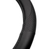 imageMotor Trend Perforated Microfiber Leather Steering Wheel Cover for Cars Trucks SUVs Vans Sporty Racing Improved Grip AntiFatigue Ergonomic Design Airbag Compatible  Fits Standard 15quot Inch  BlackALL BLACK