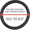 imageMotor Trend Perforated Microfiber Leather Steering Wheel Cover for Cars Trucks SUVs Vans Sporty Racing Improved Grip AntiFatigue Ergonomic Design Airbag Compatible  Fits Standard 15quot Inch  BlackALL BLACK