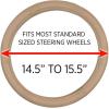 imageMotor Trend Perforated Microfiber Leather Steering Wheel Cover for Cars Trucks SUVs Vans Sporty Racing Improved Grip AntiFatigue Ergonomic Design Airbag Compatible  Fits Standard 15quot Inch  BlackALL BEIGE