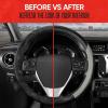 imageMotor Trend SportDrive Faux Leather Steering Wheel Cover Standard 15 inch Size TwoTone Black ampamp Light Gray Car Steering Wheel Cover for Truck Van SUV AutoLight Gray Sport Drive