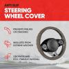imageMotor Trend SportDrive Faux Leather Steering Wheel Cover Standard 15 inch Size TwoTone Black ampamp Light Gray Car Steering Wheel Cover for Truck Van SUV AutoBeige