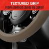 imageMotor Trend SportDrive Faux Leather Steering Wheel Cover Standard 15 inch Size TwoTone Black ampamp Light Gray Car Steering Wheel Cover for Truck Van SUV AutoBeige