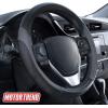imageMotor Trend SportDrive Faux Leather Steering Wheel Cover Standard 15 inch Size TwoTone Black ampamp Light Gray Car Steering Wheel Cover for Truck Van SUV AutoDark Gray Sport Drive