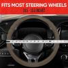 imageMotor Trend SportDrive Faux Leather Steering Wheel Cover Standard 15 inch Size TwoTone Black ampamp Light Gray Car Steering Wheel Cover for Truck Van SUV AutoBeige