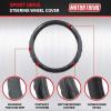 imageMotor Trend SportDrive Faux Leather Steering Wheel Cover Standard 15 inch Size TwoTone Black ampamp Light Gray Car Steering Wheel Cover for Truck Van SUV AutoGray Grip Plus