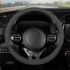 imageMotor Trend SportDrive Faux Leather Steering Wheel Cover Standard 15 inch Size TwoTone Black ampamp Light Gray Car Steering Wheel Cover for Truck Van SUV AutoGray