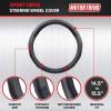 imageMotor Trend SportDrive Faux Leather Steering Wheel Cover Standard 15 inch Size TwoTone Black ampamp Light Gray Car Steering Wheel Cover for Truck Van SUV AutoDark Gray Sport Drive