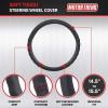 imageMotor Trend SportDrive Faux Leather Steering Wheel Cover Standard 15 inch Size TwoTone Black ampamp Light Gray Car Steering Wheel Cover for Truck Van SUV AutoBlack