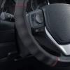 imageMotor Trend SportDrive Faux Leather Steering Wheel Cover Standard 15 inch Size TwoTone Black ampamp Light Gray Car Steering Wheel Cover for Truck Van SUV AutoBlack