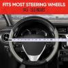 imageMotor Trend SportDrive Faux Leather Steering Wheel Cover Standard 15 inch Size TwoTone Black ampamp Light Gray Car Steering Wheel Cover for Truck Van SUV AutoLight Gray Sport Drive