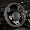 imageMotor Trend SportDrive Faux Leather Steering Wheel Cover Standard 15 inch Size TwoTone Black ampamp Light Gray Car Steering Wheel Cover for Truck Van SUV AutoBeige