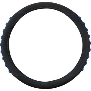 imageMotor Trend FlexGrip Red Steering Wheel Cover for Cars  Standard 15 inch Car Steering Wheel Cover Red and Black Steering Wheel Protector for Auto Truck Van SUVBlue Grip