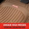 imageMotor Trend FlexToughXL Floor Mats for Cars Full Set AllWeather Rubber Automotive Floor Mats Waterproof Heavy Duty Car Mats Flexible Floor Liners for Car Truck Van SUV Car Floor Mats BlackBeige