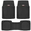 imageMotor Trend FlexToughXL Floor Mats for Cars Full Set AllWeather Rubber Automotive Floor Mats Waterproof Heavy Duty Car Mats Flexible Floor Liners for Car Truck Van SUV Car Floor Mats BlackBlack