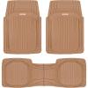 imageMotor Trend FlexToughXL Floor Mats for Cars Full Set AllWeather Rubber Automotive Floor Mats Waterproof Heavy Duty Car Mats Flexible Floor Liners for Car Truck Van SUV Car Floor Mats BlackBeige