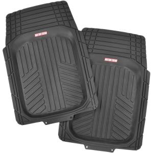 imageMotor Trend FlexToughXL Floor Mats for Cars Full Set AllWeather Rubber Automotive Floor Mats Waterproof Heavy Duty Car Mats Flexible Floor Liners for Car Truck Van SUV Car Floor Mats BlackBlack 2pc