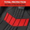 imageMOTOR TREND DualFlex Rubber Car Floor Mats All Weather Waterproof 4Piece Sporty TwoTone Design Car Mats Full Set  Universal TrimtoFit Floor Mats for Car SUV ampamp Trucks  Car Carpet ProtectorRed