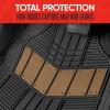 imageMOTOR TREND DualFlex Rubber Car Floor Mats All Weather Waterproof 4Piece Sporty TwoTone Design Car Mats Full Set  Universal TrimtoFit Floor Mats for Car SUV ampamp Trucks  Car Carpet ProtectorBeige
