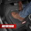 imageMotor Trend 943BG FlexTough Defender Car Floor Mats Next Generation Deep Dish Heavy Duty Contour Liners for Car SUV Truck ampamp VanAll Weather Protection Trim to Fit Most Vehicles BeigeBlack