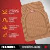 imageMotor Trend FlexTough 4Piece Heavy Duty Floor Mats for Cars Trucks SUVs Automotive Floor Mats Car Mats Full Set Front Rear ampamp Cargo TrimToFit SemiCustom Deep Dish All Weather Rubber Mats  GrayBeige
