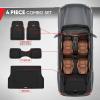 imageMotor Trend FlexTough 4Piece Heavy Duty Floor Mats for Cars Trucks SUVs Automotive Floor Mats Car Mats Full Set Front Rear ampamp Cargo TrimToFit SemiCustom Deep Dish All Weather Rubber Mats  GrayBlack