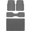 imageMotor Trend FlexTough 4Piece Heavy Duty Floor Mats for Cars Trucks SUVs Automotive Floor Mats Car Mats Full Set Front Rear ampamp Cargo TrimToFit SemiCustom Deep Dish All Weather Rubber Mats  GrayGray