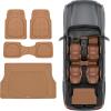 imageMotor Trend FlexTough 4Piece Heavy Duty Floor Mats for Cars Trucks SUVs Automotive Floor Mats Car Mats Full Set Front Rear ampamp Cargo TrimToFit SemiCustom Deep Dish All Weather Rubber Mats  GrayBeige