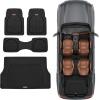 imageMotor Trend FlexTough 4Piece Heavy Duty Floor Mats for Cars Trucks SUVs Automotive Floor Mats Car Mats Full Set Front Rear ampamp Cargo TrimToFit SemiCustom Deep Dish All Weather Rubber Mats  GrayBlack