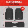 imageMotor Trend FlexTough 4Piece Heavy Duty Floor Mats for Cars Trucks SUVs Automotive Floor Mats Car Mats Full Set Front Rear ampamp Cargo TrimToFit SemiCustom Deep Dish All Weather Rubber Mats  GrayBlack