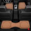 imageMotor Trend FlexTough 4Piece Heavy Duty Floor Mats for Cars Trucks SUVs Automotive Floor Mats Car Mats Full Set Front Rear ampamp Cargo TrimToFit SemiCustom Deep Dish All Weather Rubber Mats  GrayBeige