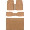 imageMotor Trend FlexTough 4Piece Heavy Duty Floor Mats for Cars Trucks SUVs Automotive Floor Mats Car Mats Full Set Front Rear ampamp Cargo TrimToFit SemiCustom Deep Dish All Weather Rubber Mats  GrayBeige