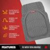 imageMotor Trend FlexTough 4Piece Heavy Duty Floor Mats for Cars Trucks SUVs Automotive Floor Mats Car Mats Full Set Front Rear ampamp Cargo TrimToFit SemiCustom Deep Dish All Weather Rubber Mats  GrayGray