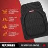 imageMotor Trend FlexTough 4Piece Heavy Duty Floor Mats for Cars Trucks SUVs Automotive Floor Mats Car Mats Full Set Front Rear ampamp Cargo TrimToFit SemiCustom Deep Dish All Weather Rubber Mats  GrayBlack