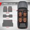 imageMotor Trend FlexTough 4Piece Heavy Duty Floor Mats for Cars Trucks SUVs Automotive Floor Mats Car Mats Full Set Front Rear ampamp Cargo TrimToFit SemiCustom Deep Dish All Weather Rubber Mats  GrayGray