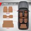 imageMotor Trend FlexTough 4Piece Heavy Duty Floor Mats for Cars Trucks SUVs Automotive Floor Mats Car Mats Full Set Front Rear ampamp Cargo TrimToFit SemiCustom Deep Dish All Weather Rubber Mats  GrayBeige