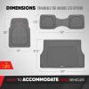 imageMotor Trend FlexTough 4Piece Heavy Duty Floor Mats for Cars Trucks SUVs Automotive Floor Mats Car Mats Full Set Front Rear ampamp Cargo TrimToFit SemiCustom Deep Dish All Weather Rubber Mats  GrayGray