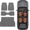 imageMotor Trend FlexTough 4Piece Heavy Duty Floor Mats for Cars Trucks SUVs Automotive Floor Mats Car Mats Full Set Front Rear ampamp Cargo TrimToFit SemiCustom Deep Dish All Weather Rubber Mats  GrayGray